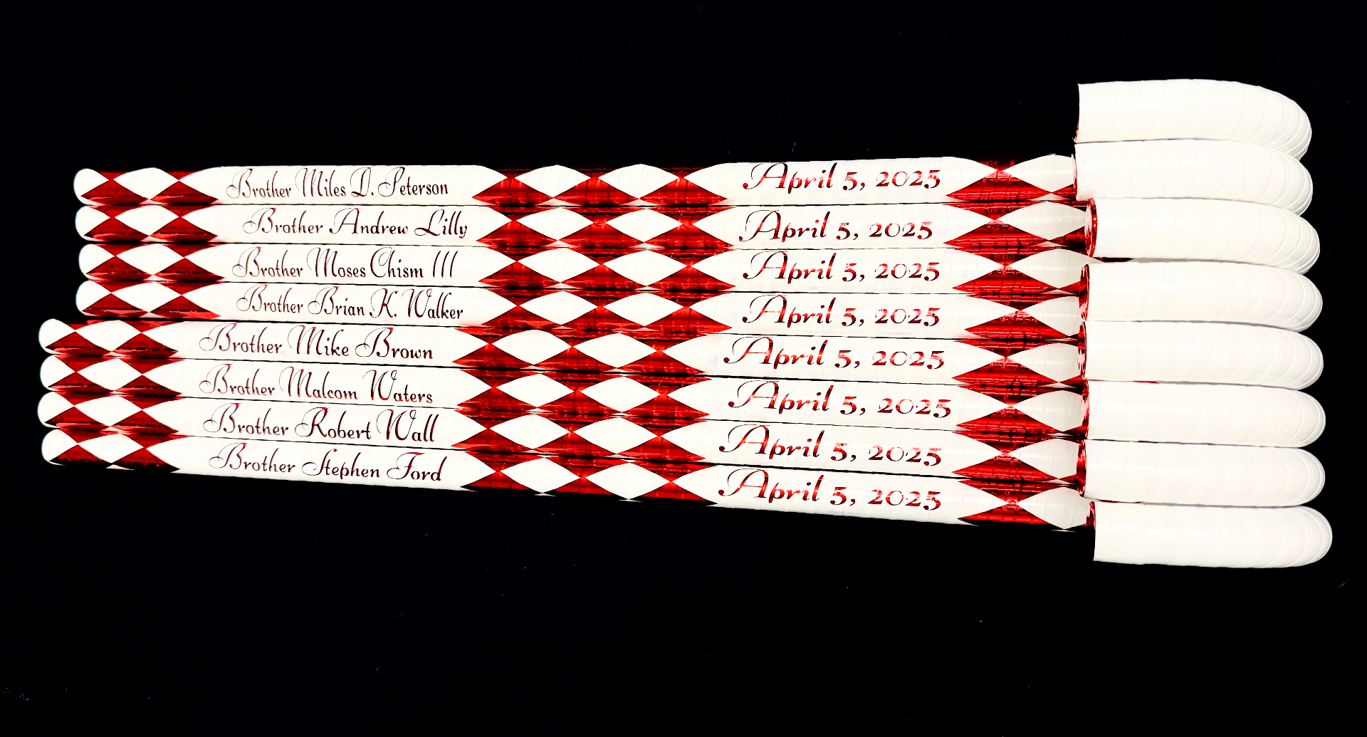 Personalized chapter kanes with line brothers' names